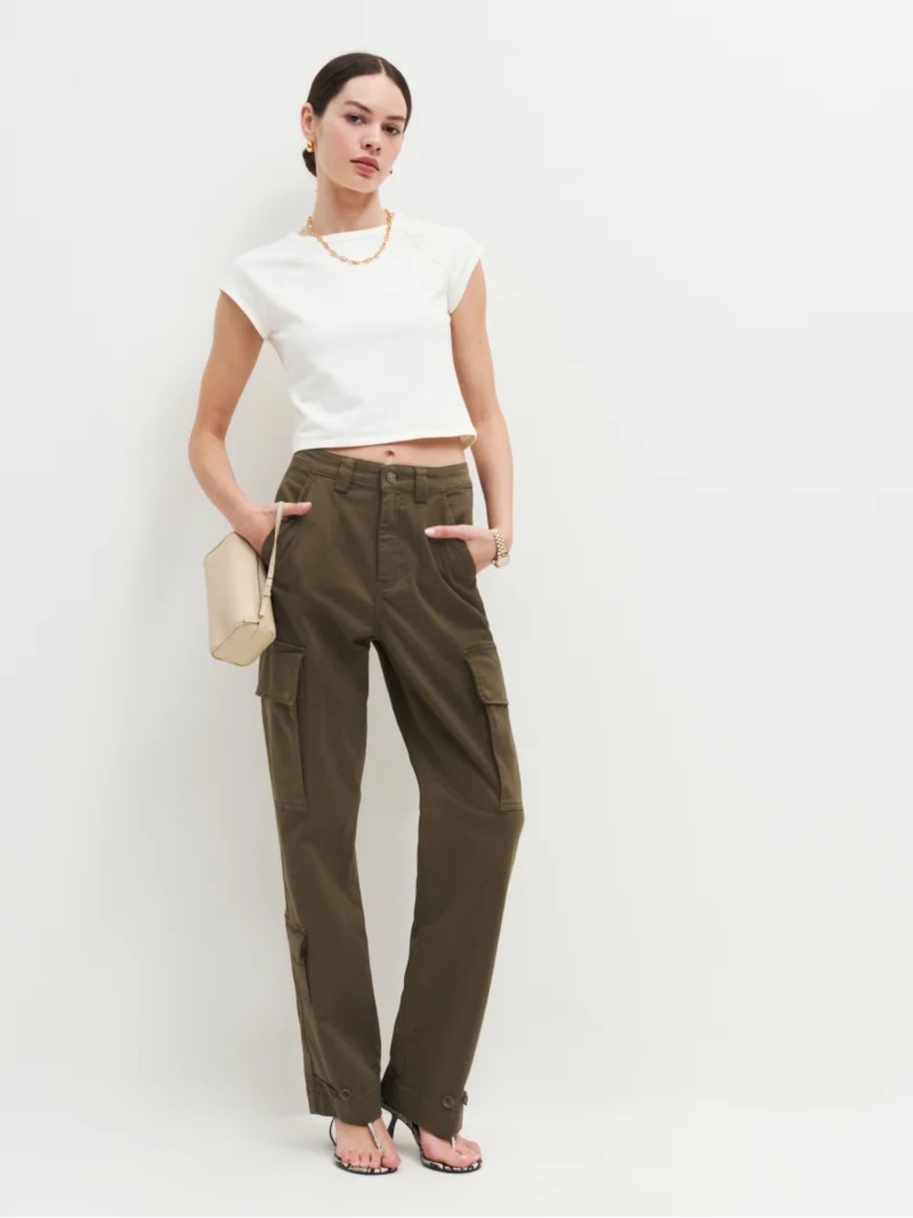 Jeans Cargo Pants in Olive Green - Reformation
